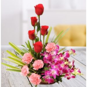 Mixed flower basket