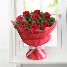 Bunch of 8 Red Roses