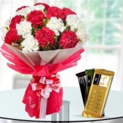 Beautiful Carnations & Temptation Chocolates