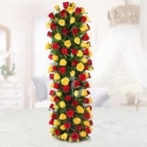 Deluxe Arrangement 100 mix roses long arrangement