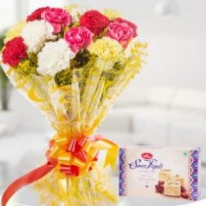 Sweetness of Love Carnations Bunch & Soan Papdi