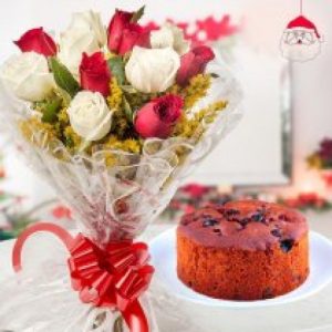 12 red and white bunch, 500 gm plum cake