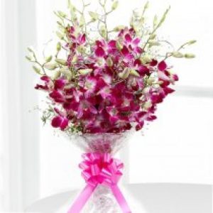 12 purple orchids bunch