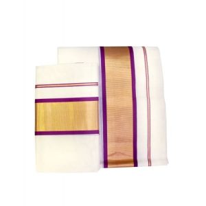 Set Mundu with Blue Border